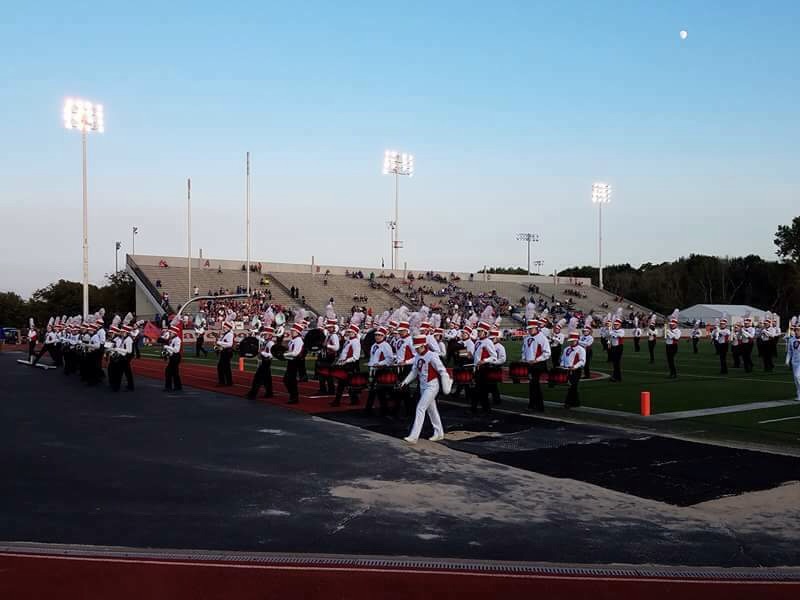 The+West+High+Marching+Band+as+they+finish+their+pregame.