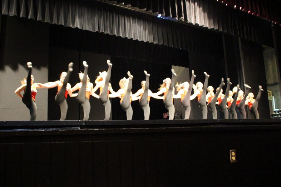 The Diamond Dancers perform at the winter sports kick off before announcing state competitions are Nov. 30.