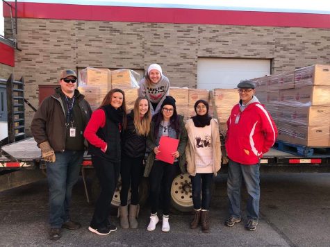 Members of Wests student senate loaded thousands of pounds in food donations to take to the River Bend Food Bank on Thursday, Nov. 9.