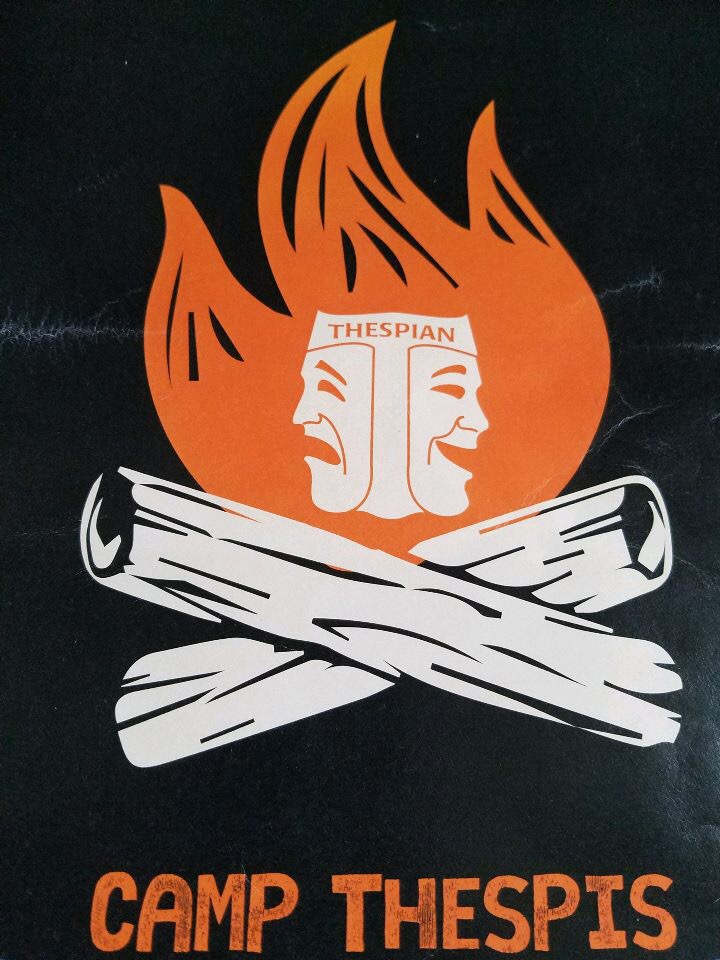 A picture of the Camp Thespis flag that denotes the Iowa Thespian Festival held at the University of Northern Iowa in Cedar Falls, Iowa over the weekend.
