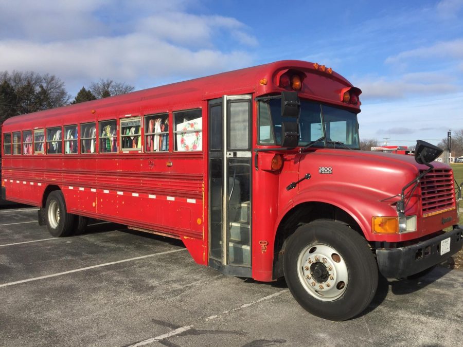 The Maddies Closet bus that was parked in the West parking lot on Dec. 14, 2017.