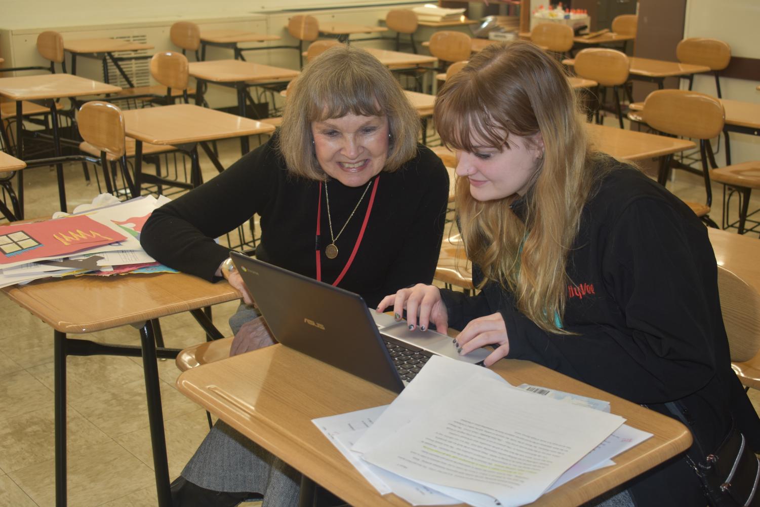 “I try to be positive. I can’t tell you what I do, but I think positive attitude is part of it, and being friendly and open to the students.”-English teacher Patricia Sheehey