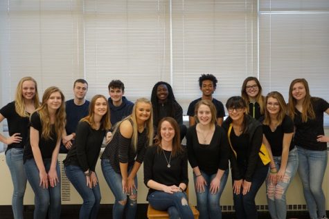 Everyone dressed in black and jeans for the annual Staber family photo in her AP English class.