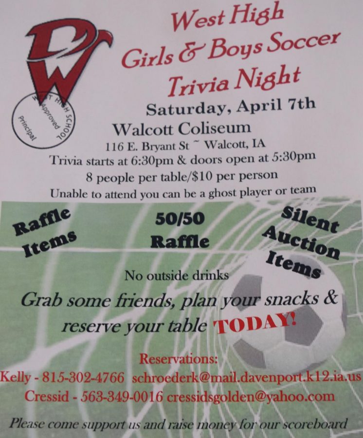 Soccer+trivia+night+is+Saturday%2C+Apr.+7+at+the+Walcott+Coliseum.+Proceeds+will+go+to+purchasing+a+new+scoreboard+for+Wests+soccer+field.