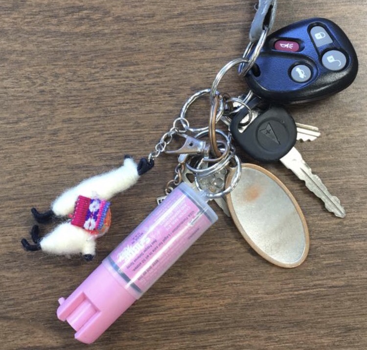 Many students carry pepper spray on their keychains.