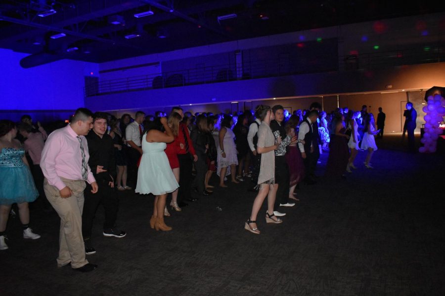 Many of the students attending the dance got up to dance to the cupid shuffle 