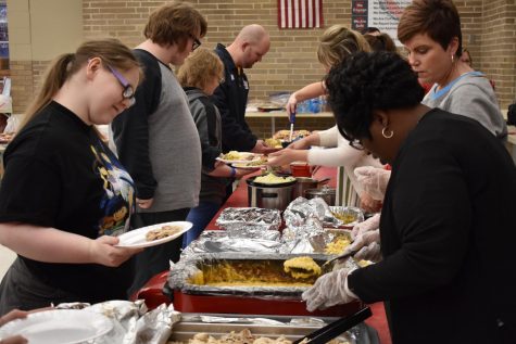 Through donations and with the help of Falcon and community volunteers including the boys soccer team, the Falcon Thanksgiving feast was able to feed over 80 people. 
I believe it’s important to give back to the community around you. And I wanted to encourage that with the soccer players on the team and pass that along, student Michael Gibson said. I’ve gotten more out of doing this kind of thing than anything else I’ve ever done. I like giving back.
