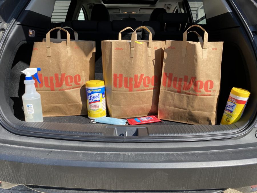 In the back of my car is an abundance of cleaning supplies including Lysol wipes, wet wipes, and a bleach spray. Every item that groceries come into our house, they have to be thoroughly disinfected, and if possible let sit for three days. 