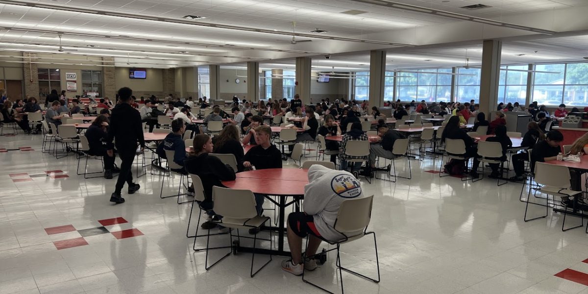 The West High lunchroom during C lunch. Lunch is separated into four lunch periods: A, B, C and D.